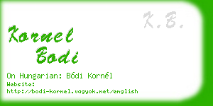 kornel bodi business card