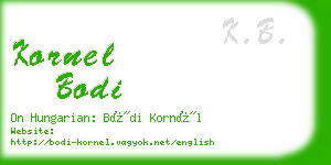 kornel bodi business card